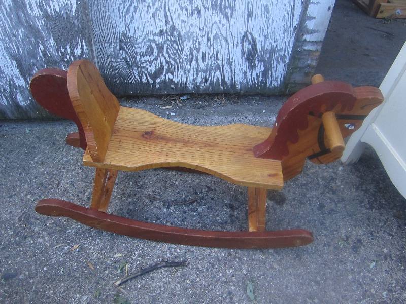 kids wooden rocking horse ...