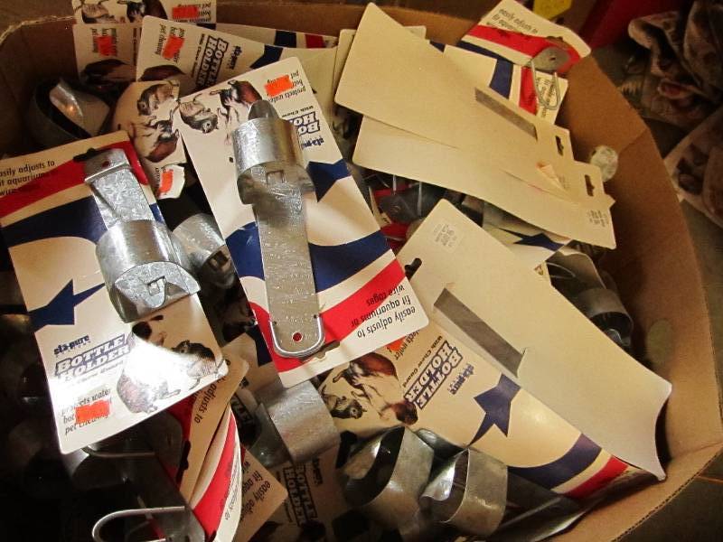 Large lot of metal pet water bottle...