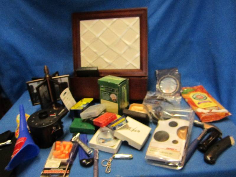 Mixed lot jewlry boxes, cards, tape...