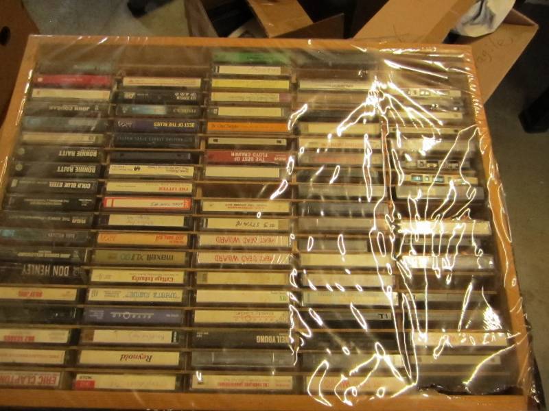 large lot of cassett tapes and disp...