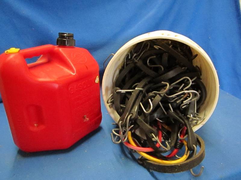 five gallon bucket of bungee cords ...