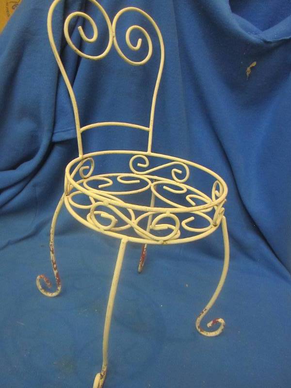 small metal chair...