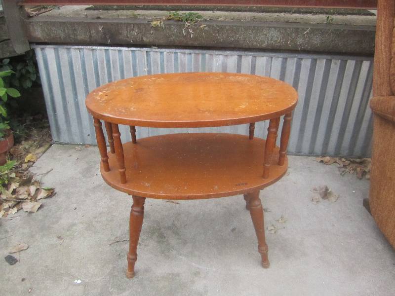 Small wooden table little scrached ...