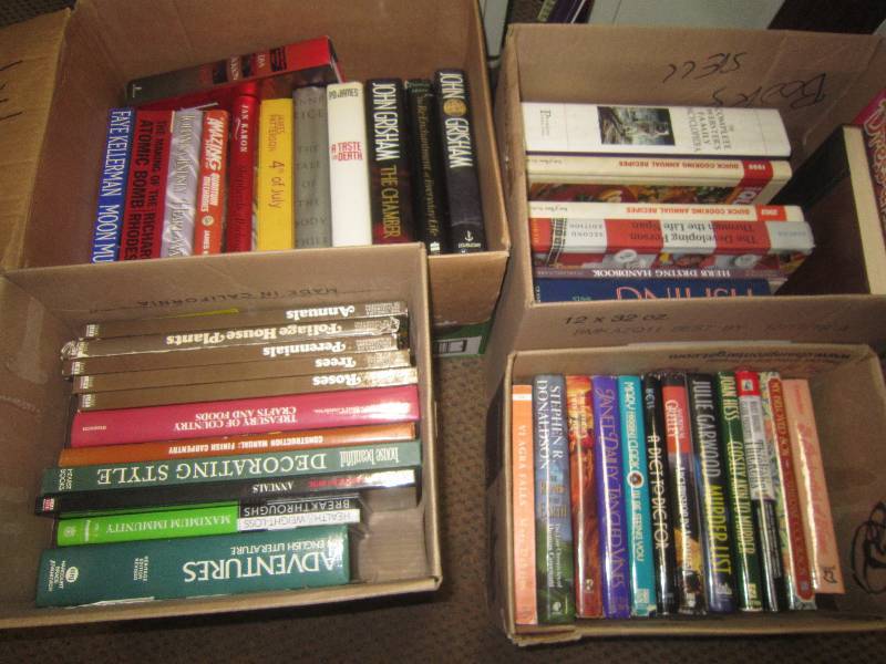 BOX LOT- 4 BOXES OF BOOKS