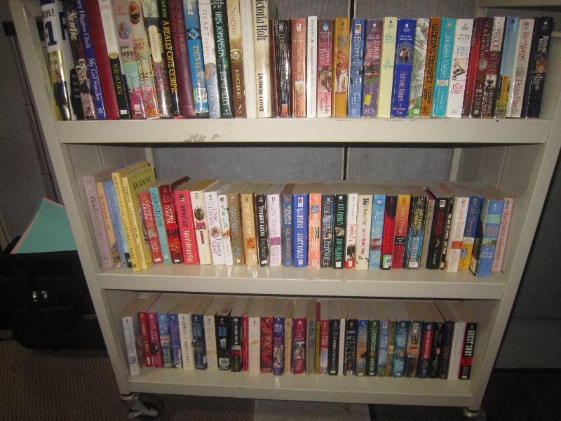 BOX LOT- 3 SHELVES OF BOOKS