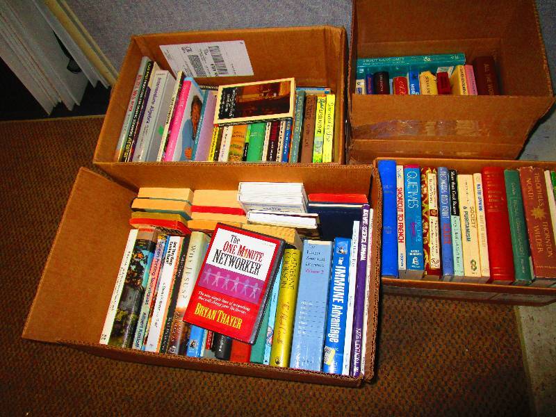 BOOK LOT- 4 BOXES OF BOOKS