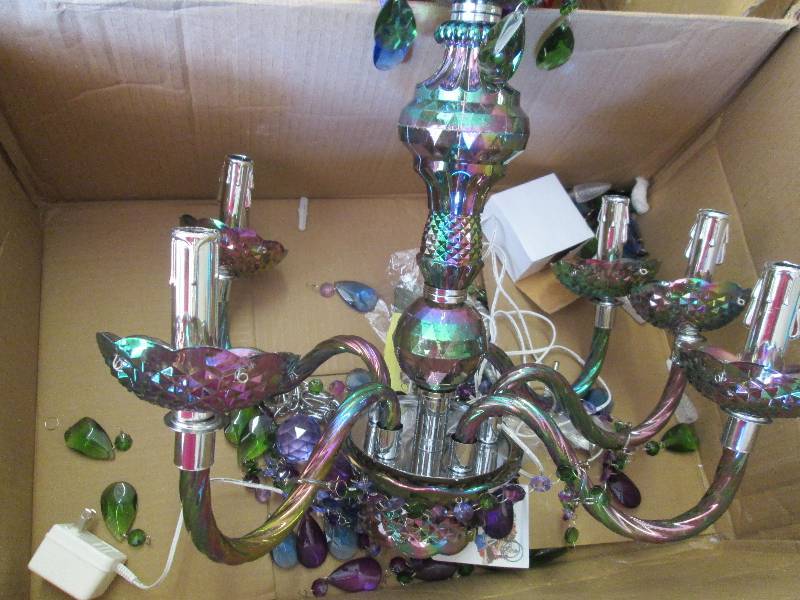 lot 14 image: Multi Color Electric Swag Lamp Some...