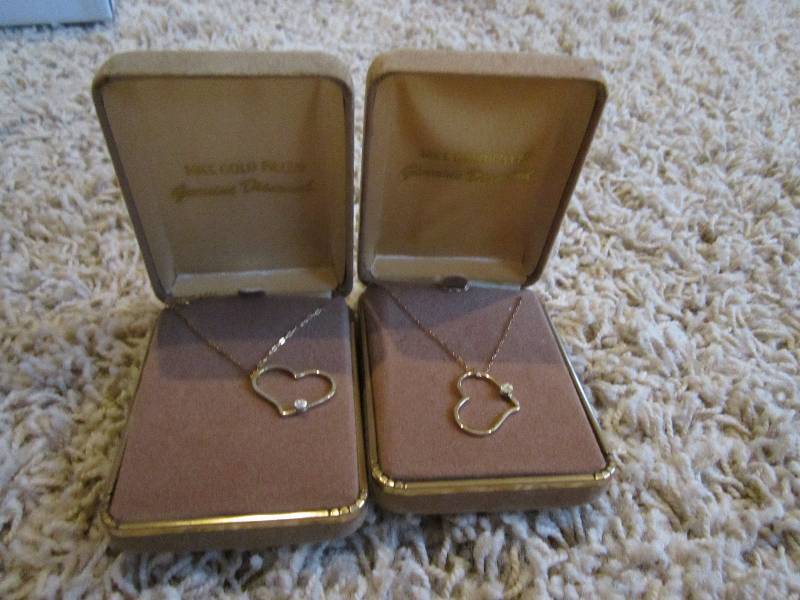 Lot of 2 genuine diamond 14kt gold ...