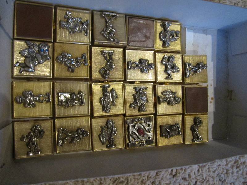 Lot of 23 mini decorative metal box...