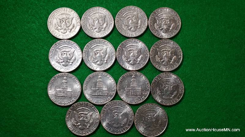 (15) Kenndy Half Dollars 1970s - 1990s