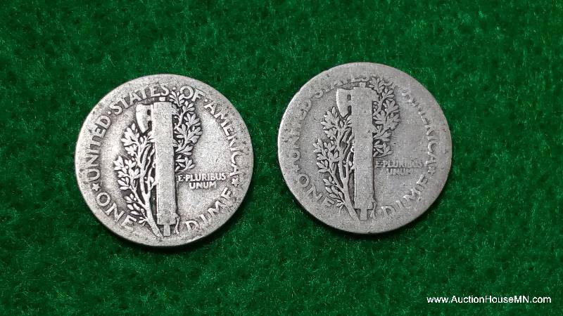 (2) 1916 Mercury Silver Dimes