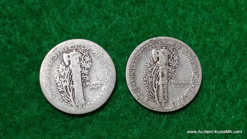 (2) 1916 Mercury Silver Dimes