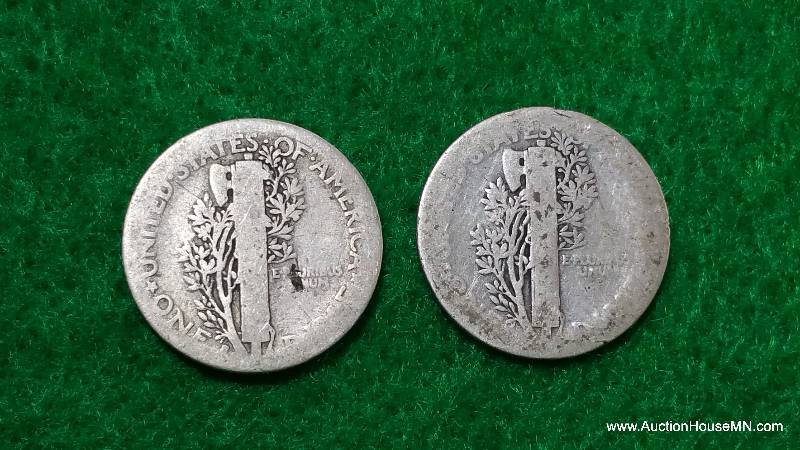 (2) 1916 & 1917 Mercury Silver Dimes