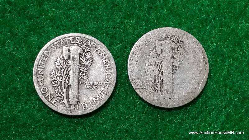 (2) 1917 & 191 Mercury Silver Dimes