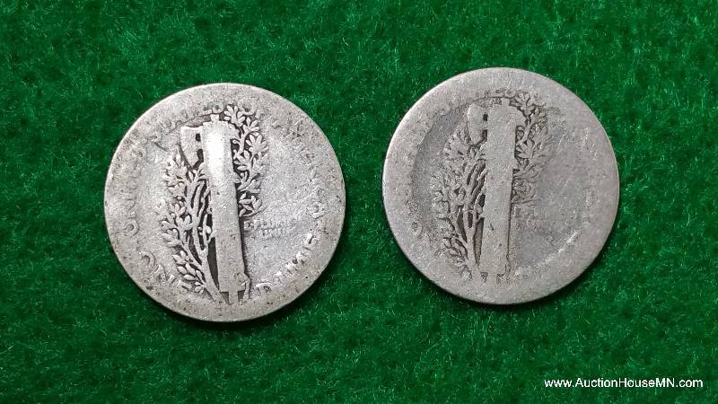 (2) 1917 & 191 D Mercury Silver Dimes