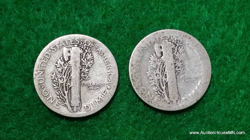 (2) 1917 Mercury Silver Dimes