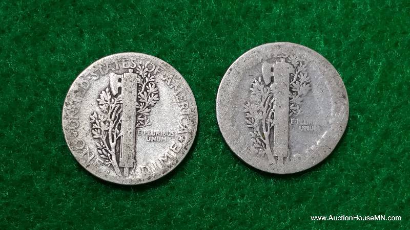 (2) 1918 D and 1918 Mercury Silver Dimes