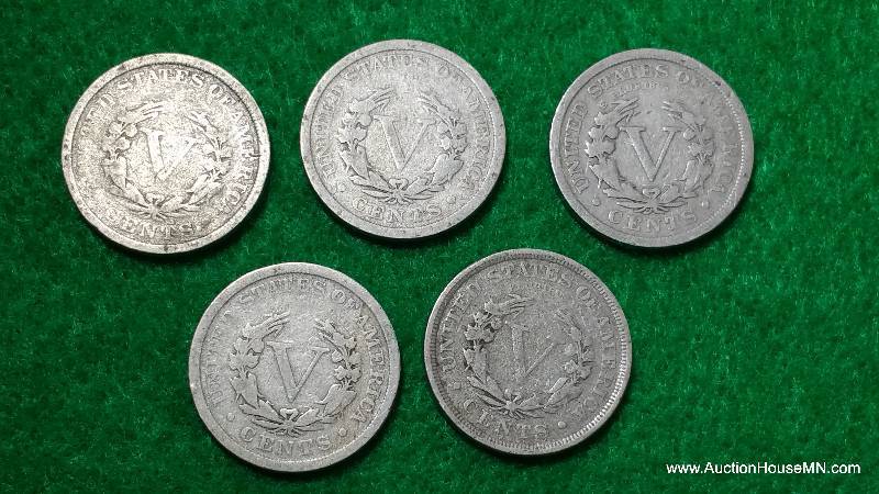 Group of (5) Liberty V Nickels