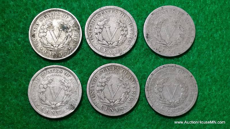 Group of (6) Liberty V Nickels