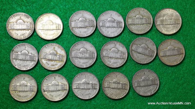 Group of (17) Silver War Nickels