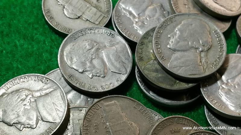 (26) Older Jefferson Nickels Includes 2 Silver War Nickels