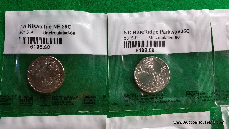 (9) Littleton Coin Collectible Uncirculated Coins