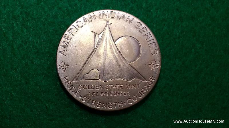 1 Ounce .999 Fine Copper Round Coin