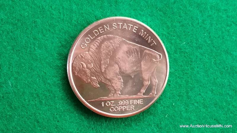 1 Ounce .999 Fine Copper Round Coin