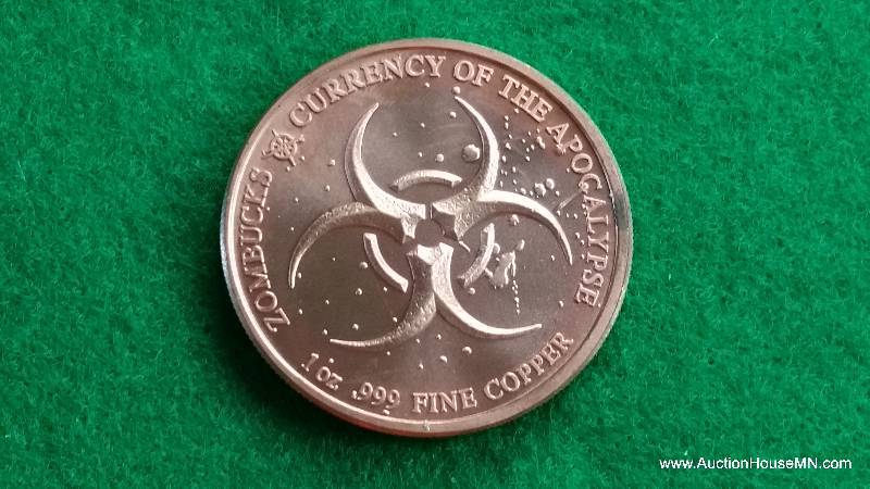 1 Ounce .999 Fine Copper Round Coin