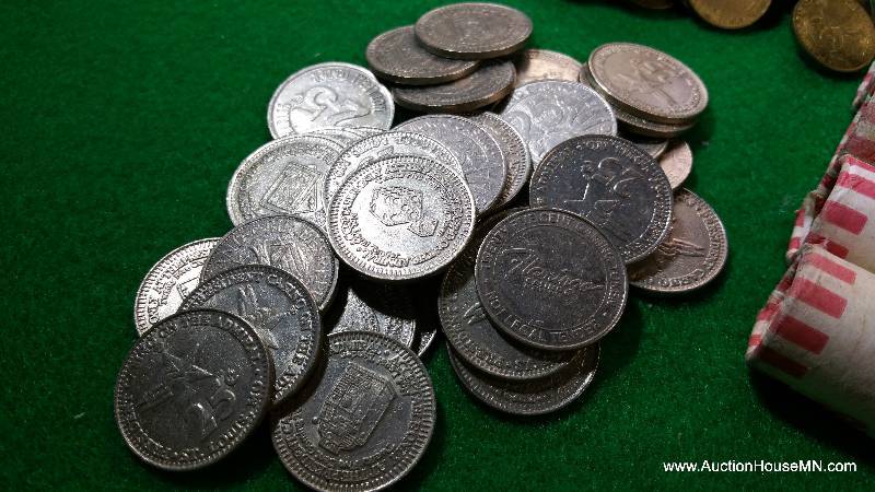 Large Group of 5 Cent and 25 Cent Vintage Flamingo Casino Coins  Chip