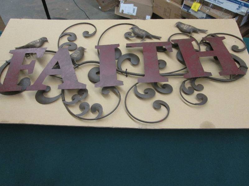 Metal Faith wall art with birds ,...