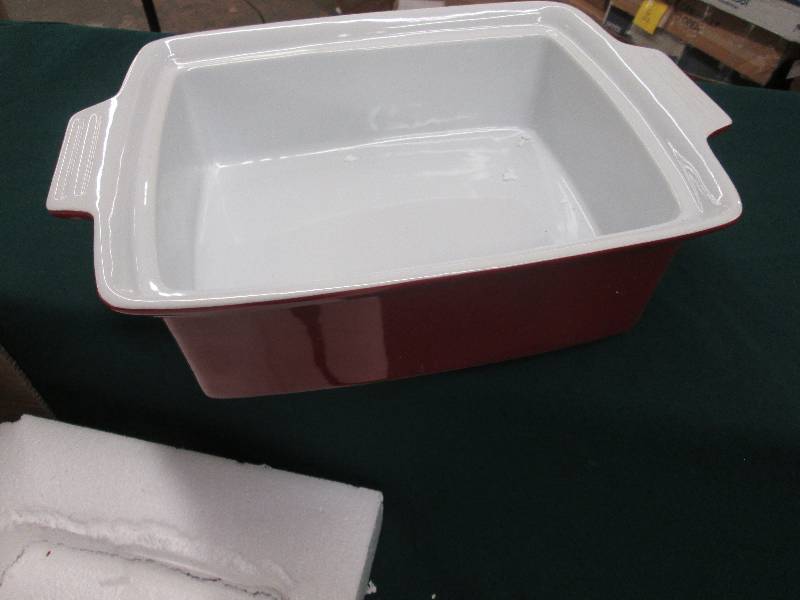 Large Glass Red Baking Dish 10x 8.5...