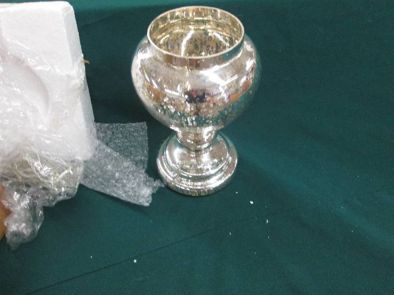Silver Glass Lamp with LED lights m...