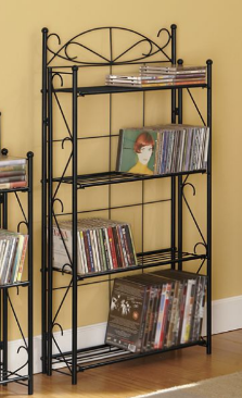 Blackjack Scroll 4-Shelf Media Rack...