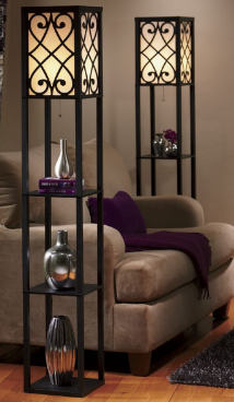 Eurico Floor Lamp with Shelves open...