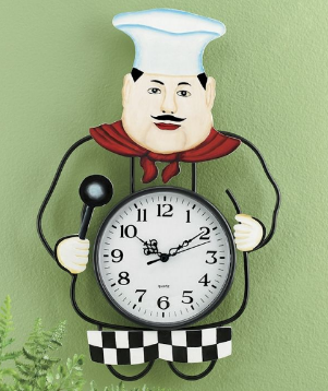 Chef Wall Clock open box, untested ...