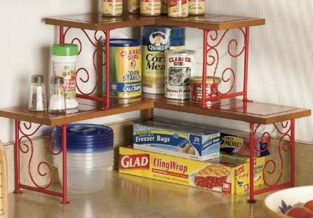 Colorblock 2-Tier Corner Shelf open...