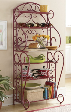 Red Bakers Rack - open box, missin...
