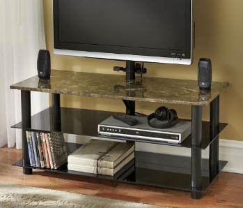 Faux Marble TV Stand with Mount ope...