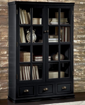 Saunders Cabinet Glass Front in bla...