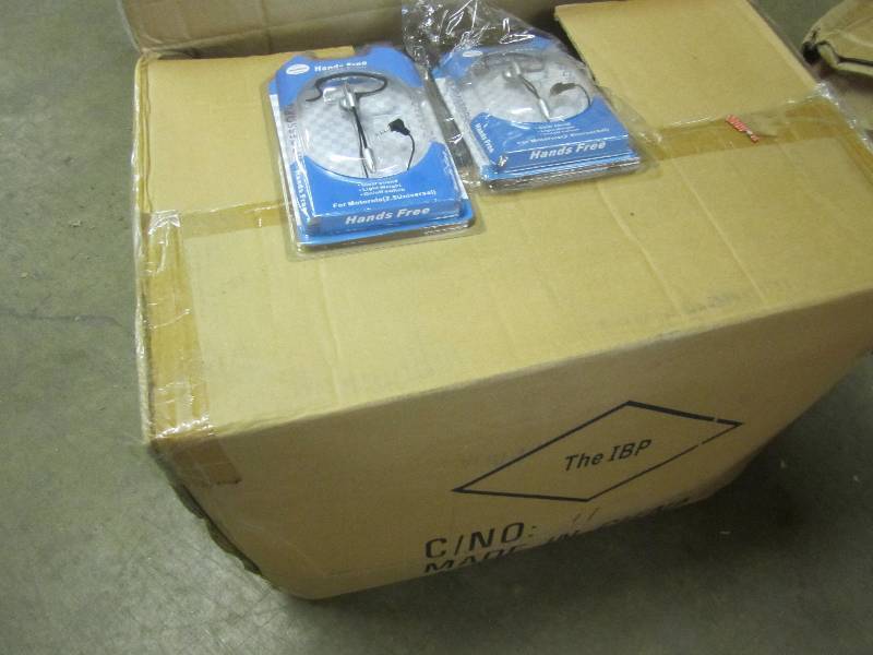 Case of 100 hands free headsets...