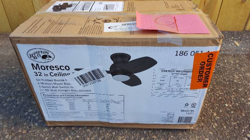 lot 9 image: Hampton Bay Ceiling Fans Moresco 32 in. Oil-Rubbed New
