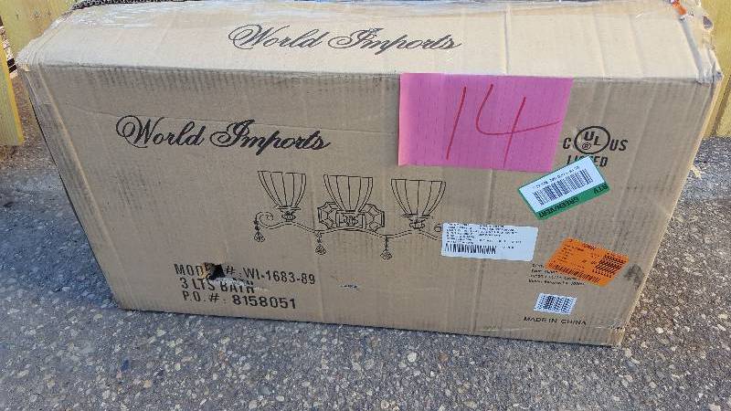 lot 14 image: World Imports WI168389 Bronze Avila 3 Light Up Lighting Bathroom