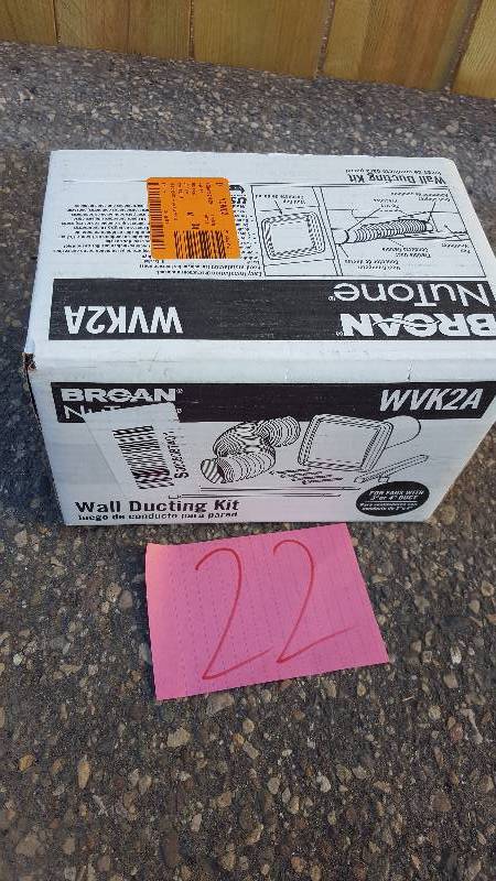 lot 22 image: Broan Model WVK2A Wall Ducting Kit New
