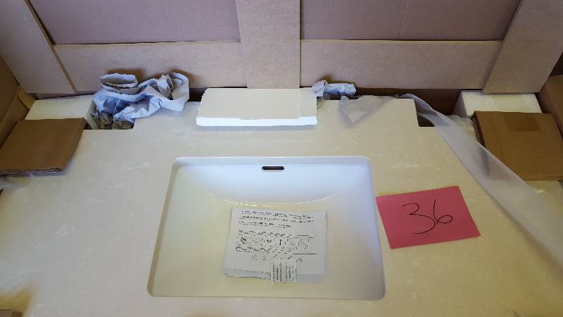 lot 36 image: Foremost TENA4222D Teagen 42 Vanity in Dark Espresso w Engineered Stone Vanity New