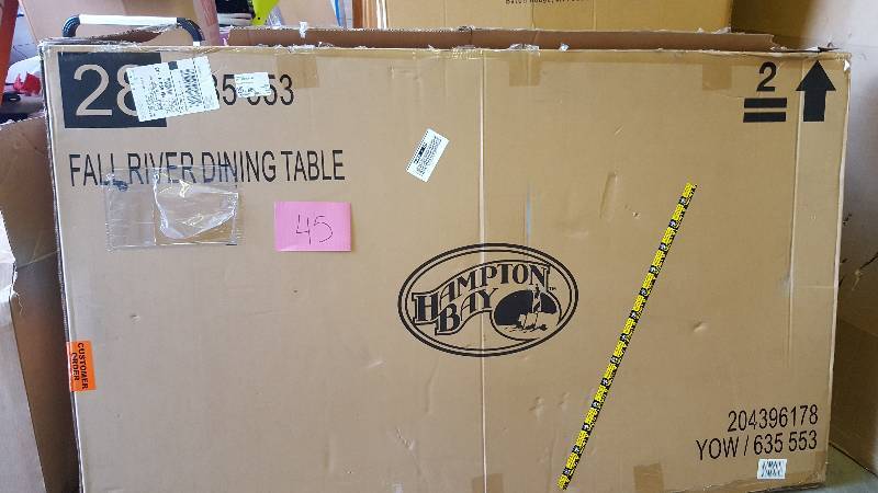 lot 45 image: Hampton Bay Tables Fall River Rectangular Patio Dining Table DY11034-TT New