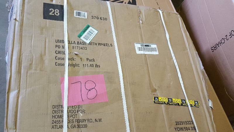 lot 78 image: Hampton Bay Umbrellas Bases & Stands Patio Umbrella Base in Black DUMB-50  New