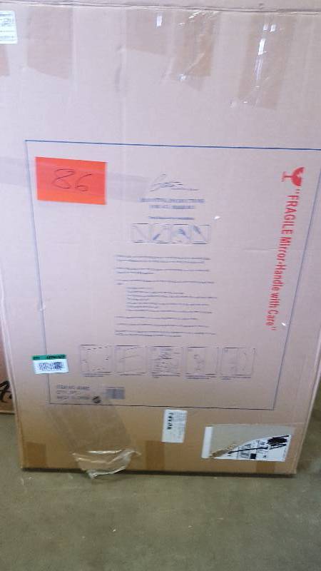 lot 86 image: Gatco 4149S Chrome Jewel Jewel Large Rectangular Tilting Wall Mirror New