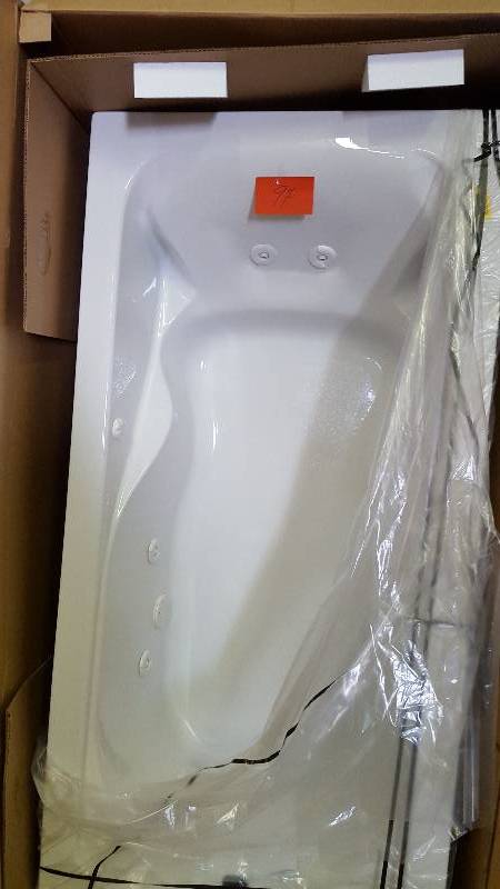 lot 97 image: American Standard Lifetime Cadet EverClean 6 ft. x 36 in. Whirlpool Tub with Reversible Drain in White New