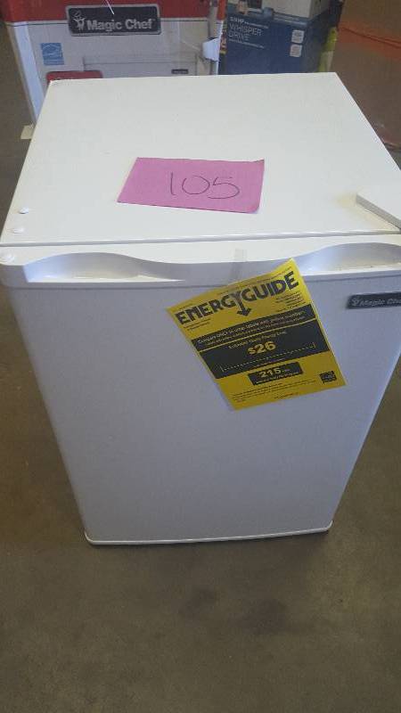 lot 105 image: Magic Chef 2.6 cu. ft. Mini Refrigerator in White, ENERGY STAR-HMBR265WE1 New